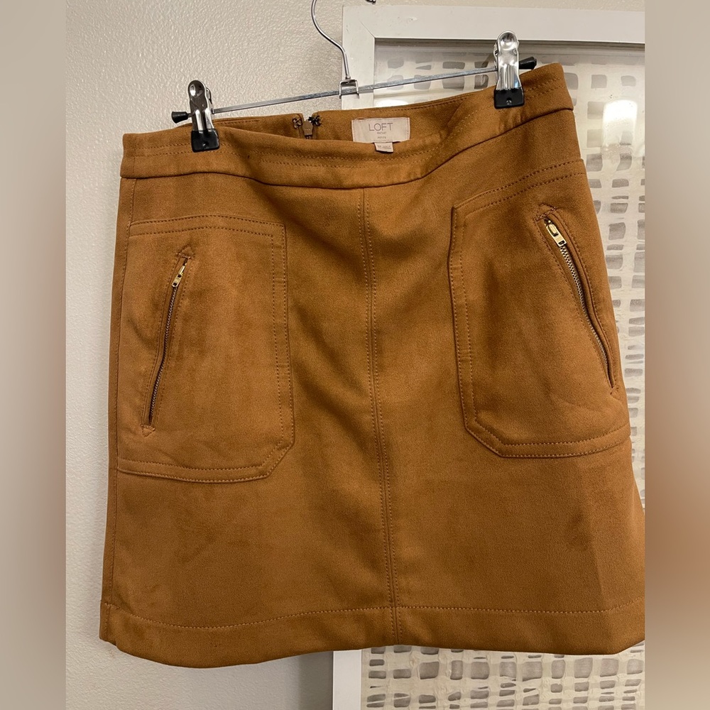Loft Brown Suede Skirt